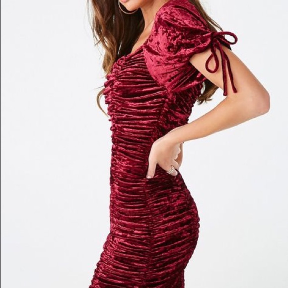 Crushed Velvet Ruched Dress